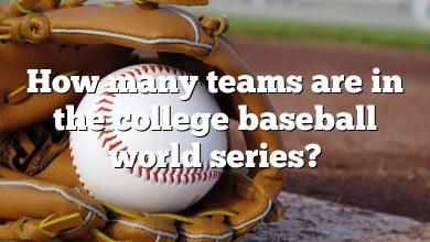 How many teams are in the college baseball world series?