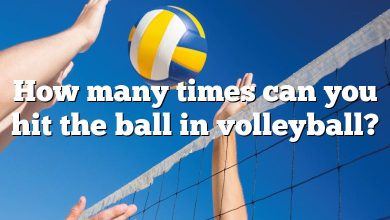 How many times can you hit the ball in volleyball?
