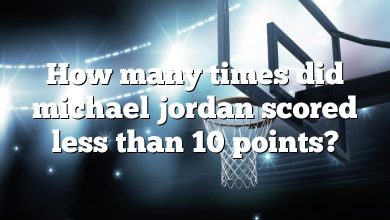 How many times did michael jordan scored less than 10 points?