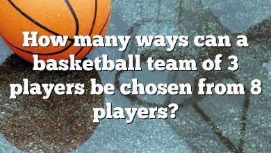 How many ways can a basketball team of 3 players be chosen from 8 players?