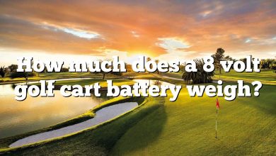 How much does a 8 volt golf cart battery weigh?