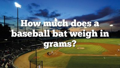 How much does a baseball bat weigh in grams?