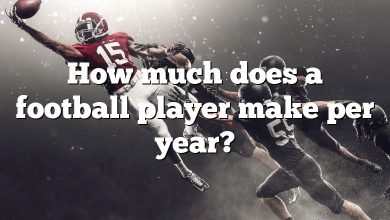 How much does a football player make per year?