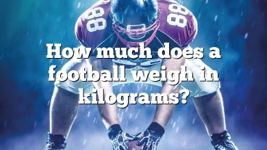 How much does a football weigh in kilograms?