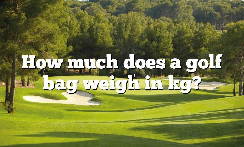 How much does a golf bag weigh in kg?