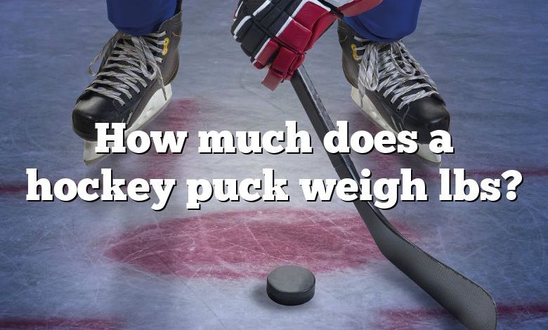 How much does a hockey puck weigh lbs?