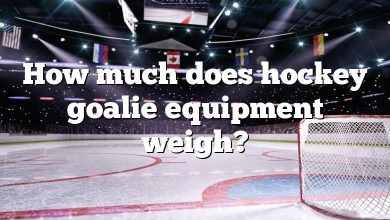 How much does hockey goalie equipment weigh?