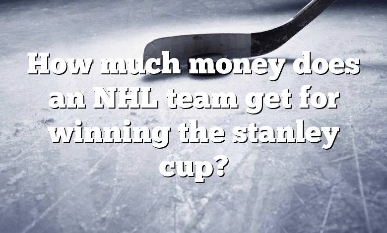 How much money does an NHL team get for winning the stanley cup?