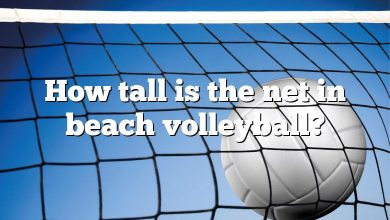 How tall is the net in beach volleyball?