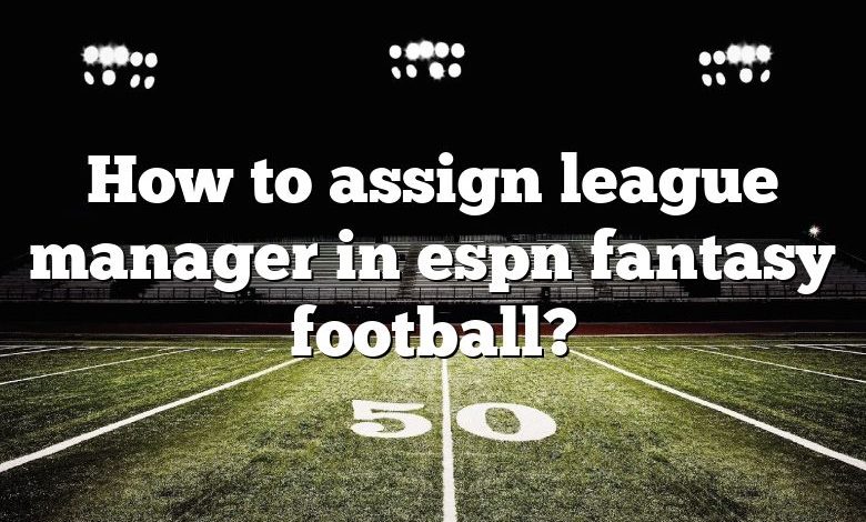 How to assign league manager in espn fantasy football?