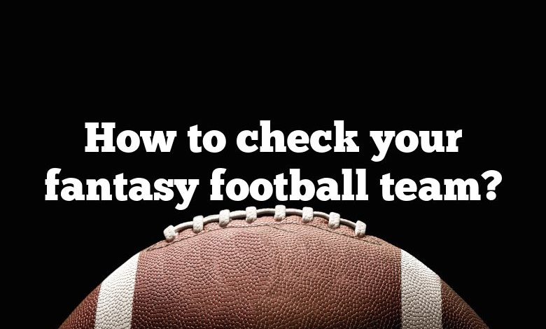 How to check your fantasy football team?