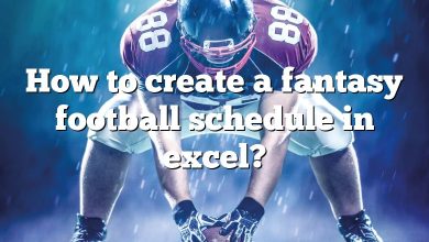 How to create a fantasy football schedule in excel?