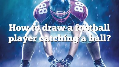 How to draw a football player catching a ball?