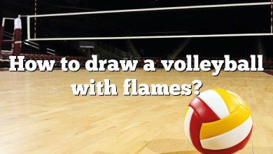 How to draw a volleyball with flames?