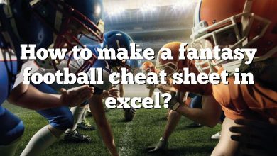 How to make a fantasy football cheat sheet in excel?