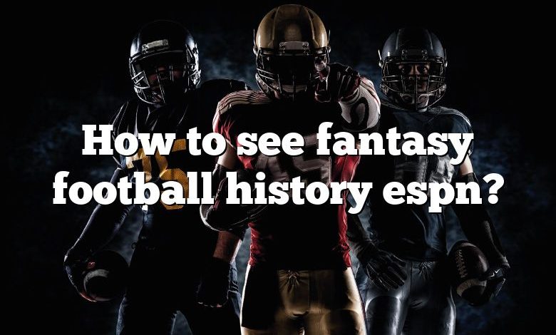 How to see fantasy football history espn?