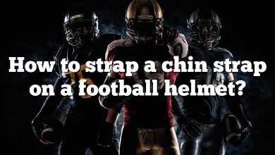 How to strap a chin strap on a football helmet?