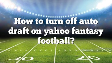 How to turn off auto draft on yahoo fantasy football?