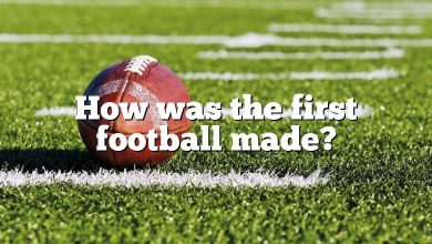 How was the first football made?