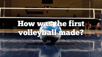 How was the first volleyball made?