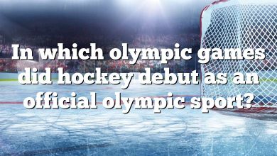 In which olympic games did hockey debut as an official olympic sport?