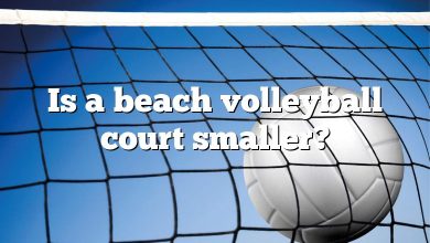 Is a beach volleyball court smaller?