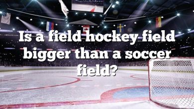 Is a field hockey field bigger than a soccer field?