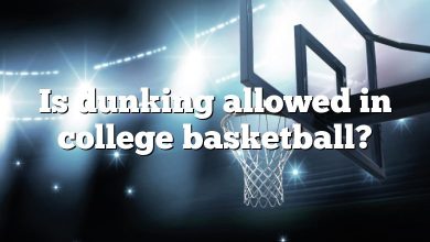 Is dunking allowed in college basketball?