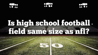 Is high school football field same size as nfl?