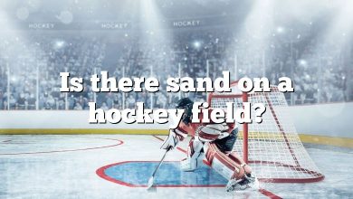 Is there sand on a hockey field?