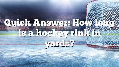 Quick Answer: How long is a hockey rink in yards?