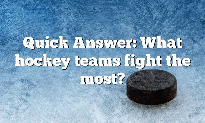 Quick Answer: What hockey teams fight the most?