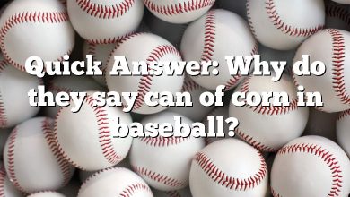 Quick Answer: Why do they say can of corn in baseball?