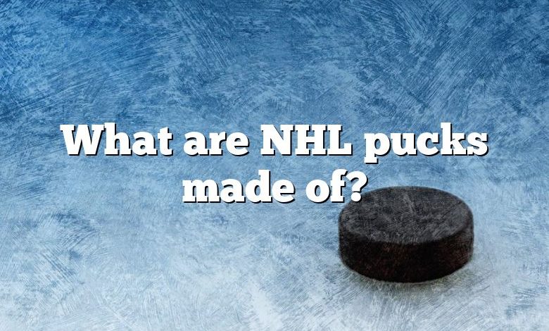 What are NHL pucks made of?