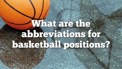 What are the abbreviations for basketball positions?