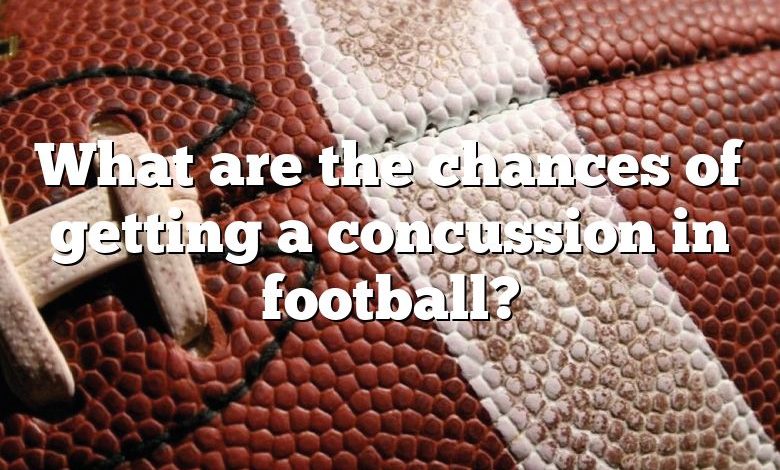 What are the chances of getting a concussion in football?