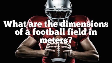 What are the dimensions of a football field in meters?