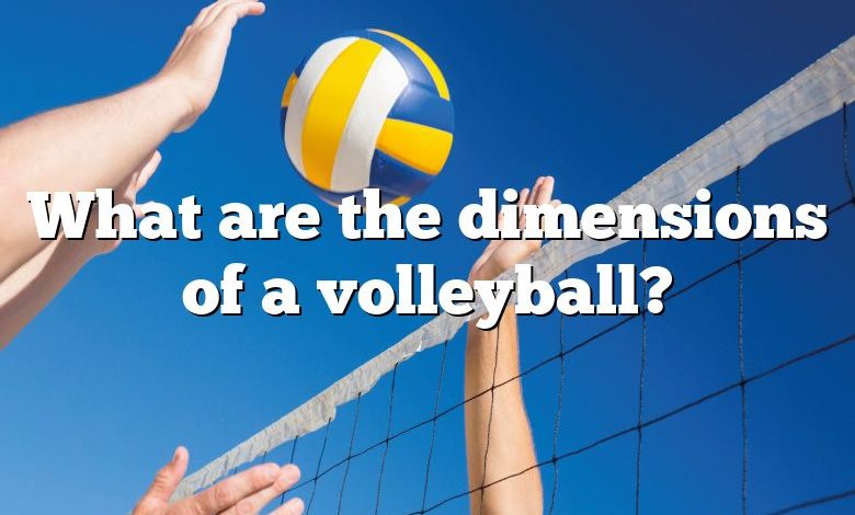 What are the dimensions of a volleyball?