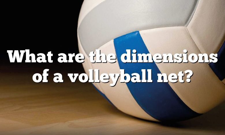 What are the dimensions of a volleyball net?