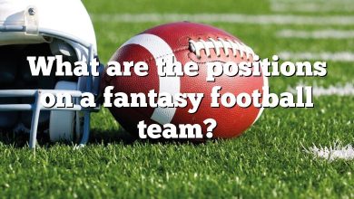 What are the positions on a fantasy football team?