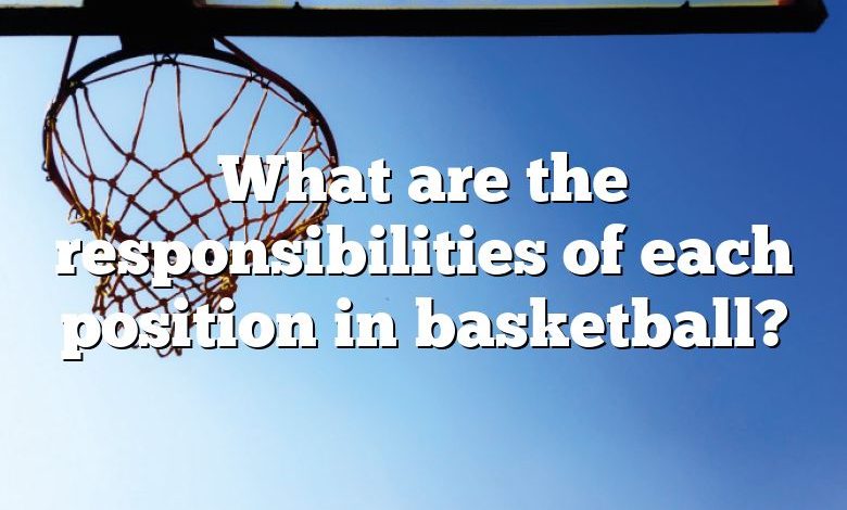 What are the responsibilities of each position in basketball?