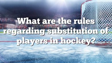 What are the rules regarding substitution of players in hockey?