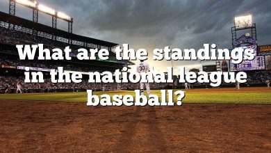 What are the standings in the national league baseball?