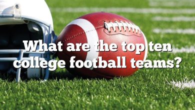 What are the top ten college football teams?