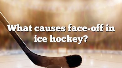 What causes face-off in ice hockey?