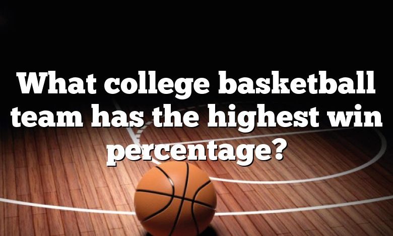 What college basketball team has the highest win percentage?