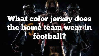 What color jersey does the home team wear in football?