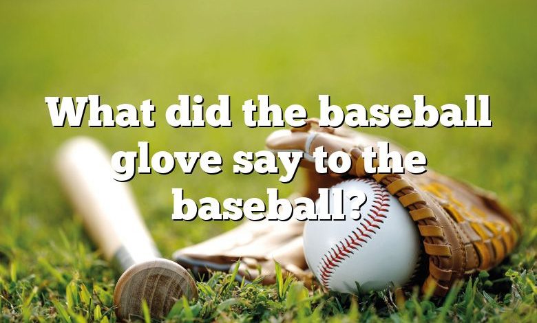 What did the baseball glove say to the baseball?