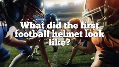 What did the first football helmet look like?