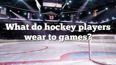 What do hockey players wear to games?